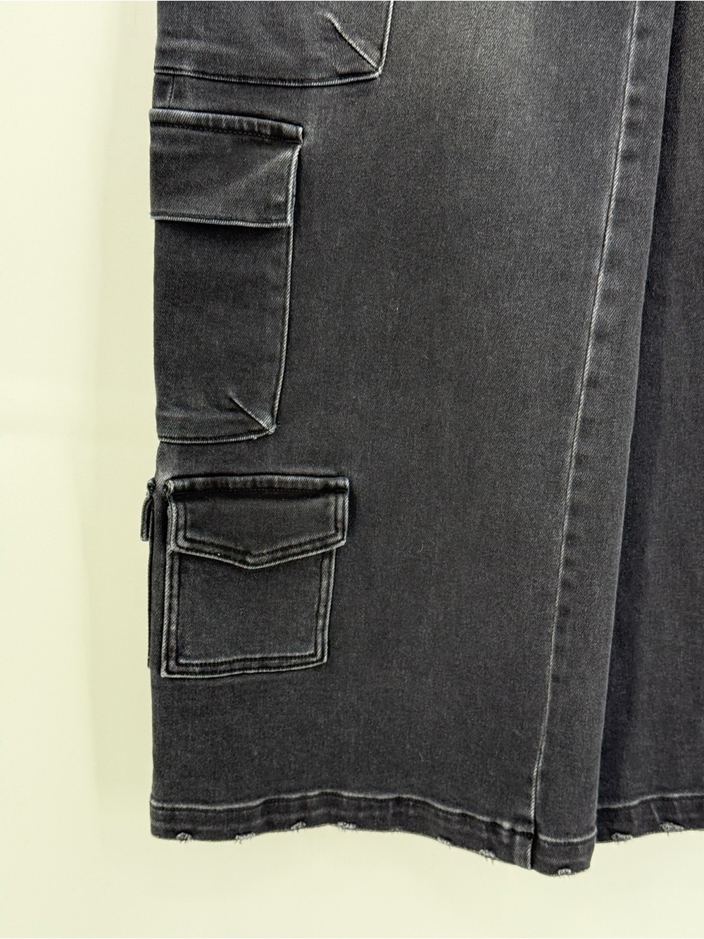 Hidden Nori High Rise Super Wide Leg Cargo Jeans Dark Wash Denim Statement Pants - Picture 5 of 11